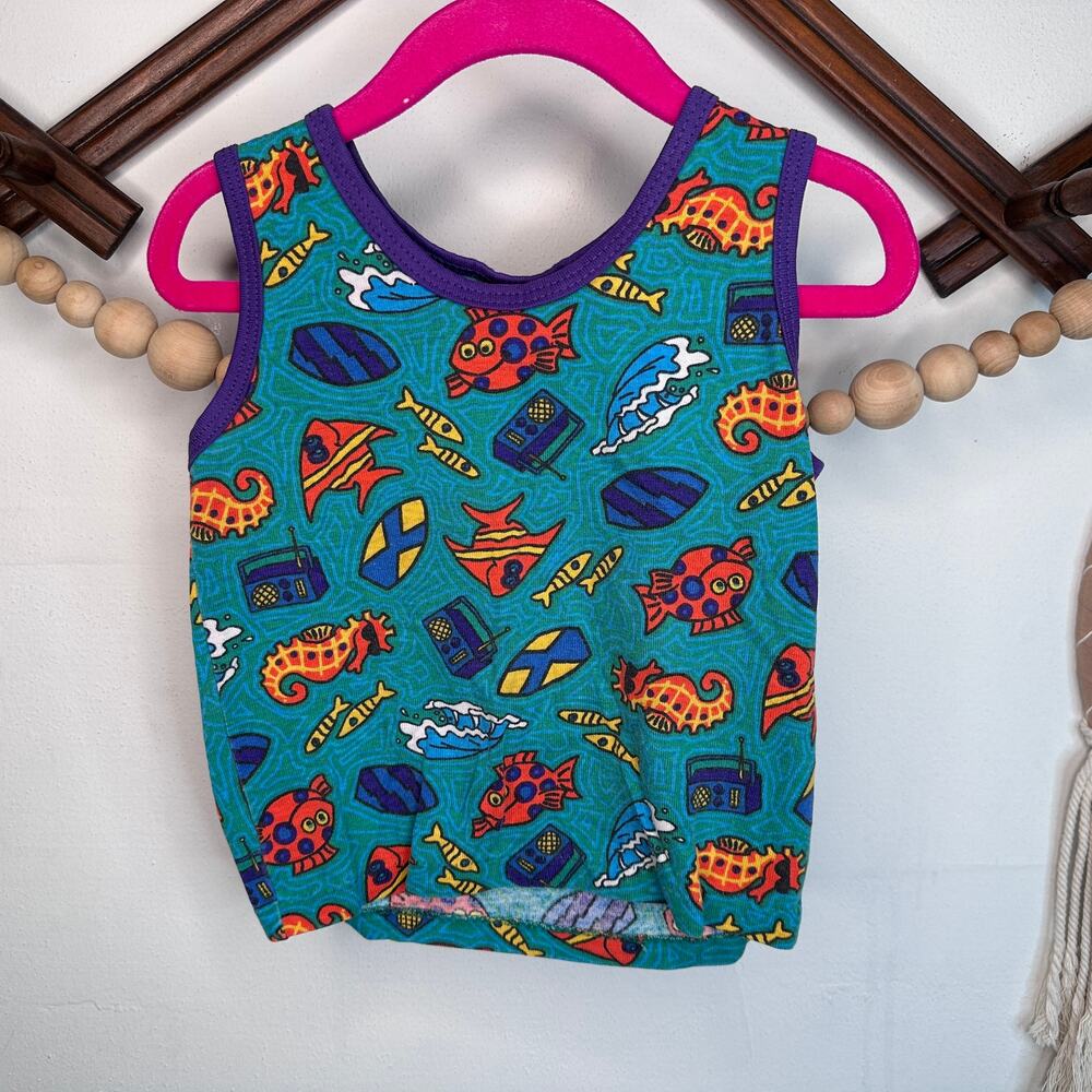 Vintage Wee Worke Fish Print Tank